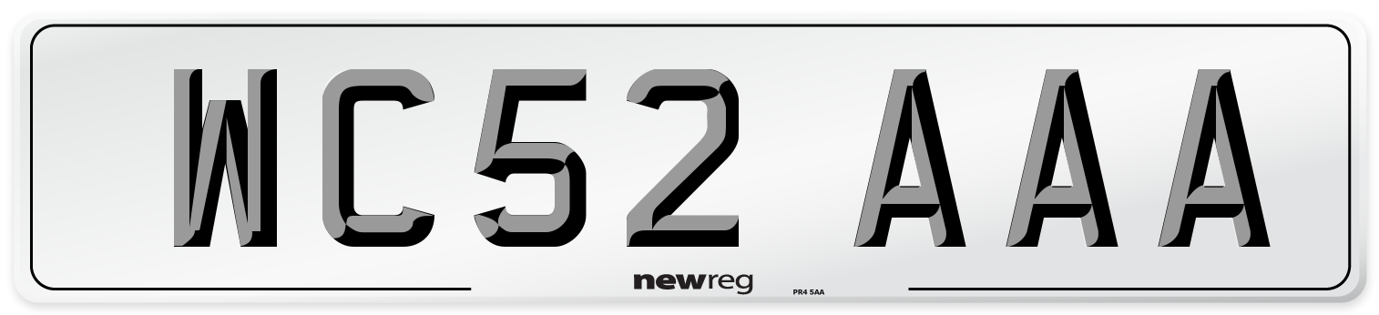 WC52 AAA Number Plate from New Reg